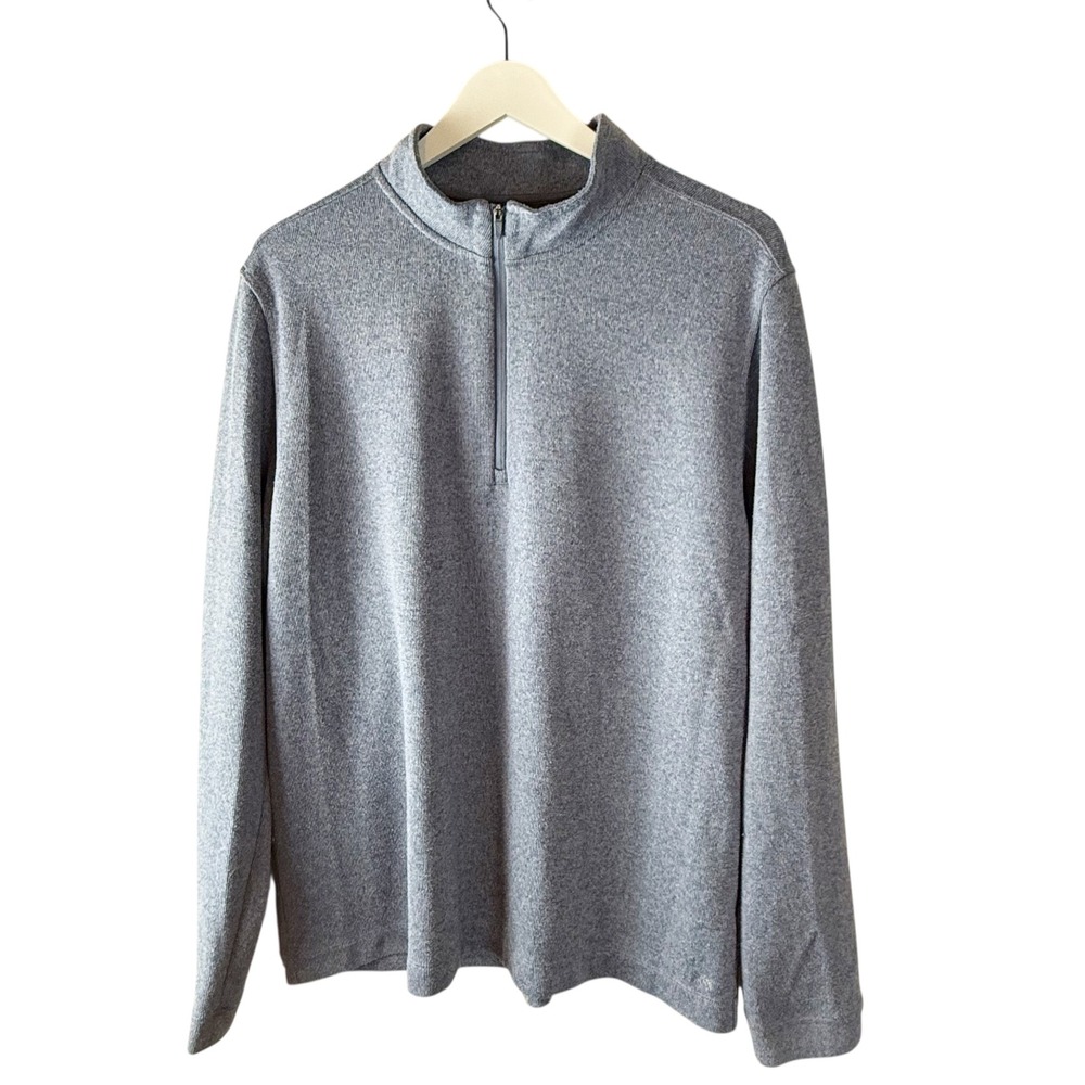 RHONE Mens Heather Gray Quarter Zip Pullover Long Sleeve Athletic Shirt XL TG